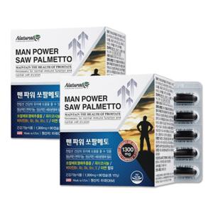 네추럴라이즈 맨파워 쏘팔메토 열매추출물 옥타코사놀 90캡슐 x 2박스