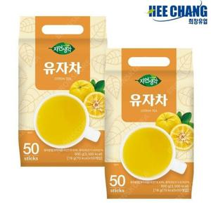 희창 유자차 스틱 50T X 2개(100T) 유자가루 율무차 생강차