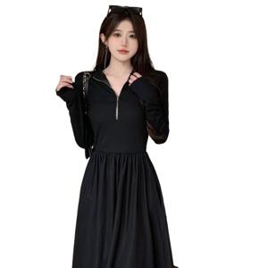 여성 봄가을 롱원피스 긴팔 베이직 루즈핏 원피스