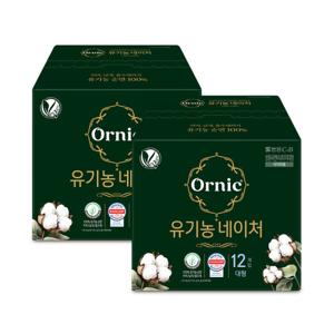 오닉 유기농 네이처 생리대 대형 12p 2팩 /빽다방 기프트콘 증정