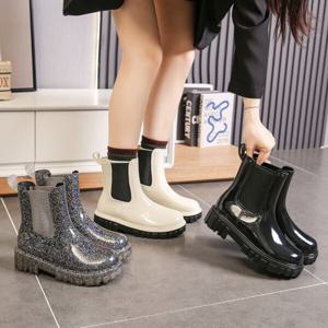 여성 키높이 미들 레인부츠 워커 장마 장화 부츠 (4color)