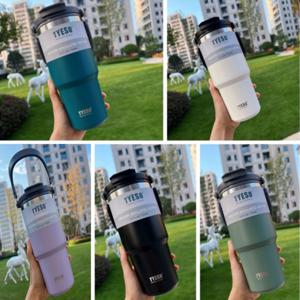 세척제 + 세척솔 증정  텀블러 대용량 스텐 손잡이 빨대 보온 보냉 대형 벤티 트렌타 사이즈  사은품증정
