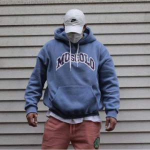 남성 후드티/MUSCOLO 프린팅 두꺼운 후드 스웨터 가을 남성 캐주얼룩 오버핏 후드티