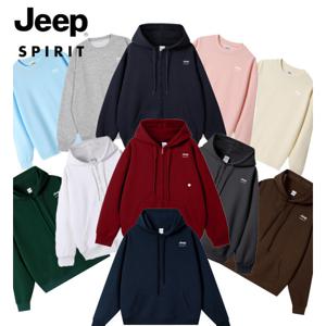 지프 JEEP SPIRIT  남여공용 추동 신상 350G 순면 네오프렌 맨투맨 기본 루즈핏 솔리드 후드 점퍼35종 택1