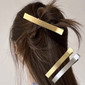 메탈 일자 헤어핀 여성 반묶음 올림머리 왕 헤어 집게 머리핀 IY-HAIRPIN14