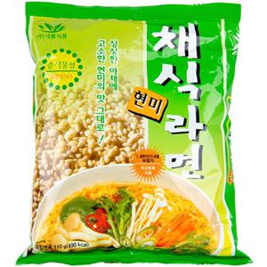 현미 채식라면 (110gx20봉) 새롬 우리밀 쌀/감자/김치/짬뽕/해물맛라면
