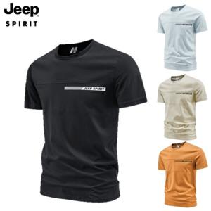 JEEP SPIRIT 반팔 티셔츠 남성 여름 캐주얼 코튼 반팔티