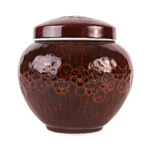 아트박스/예랑 밤색국화단지1.2kg/도자기단지/경옥고단지/소금항
