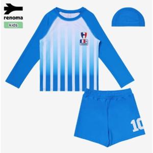 [레노마수영복]남아동 실내외겸용 BS20852 사커 래쉬가드 수모 상하세트