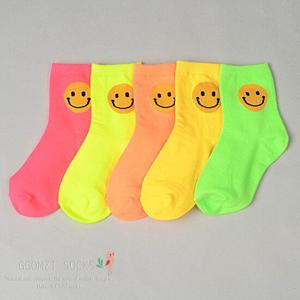 [꼼지]CA형광해피스마일(5족)세트 중목 유아 아동 양말 남아 여아 어린이 초등학생