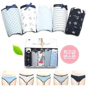 [제이코튼]카푸치노미디팬티 5종 여자팬티 면스판