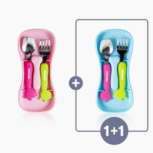 [쁘띠누베]1+ 1쁘띠누베 실리콘 유아 스푼+포크(케이스)+밥그릇(뚜껑포함)