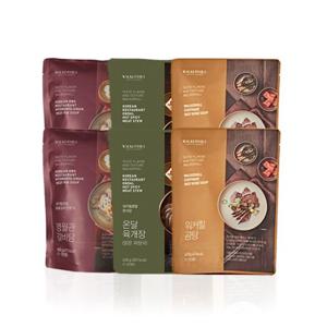 [워커힐호텔] 갈비탕 곰탕 육개장 3종 6팩(각2팩)