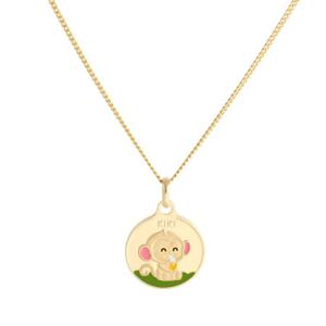 [비앤비골드] 18K 미아방지 원숭이띠 컬러 코인 목걸이 IRN32466