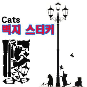 벽지 고양이스티커 스티커 월페이퍼 포인트벽지