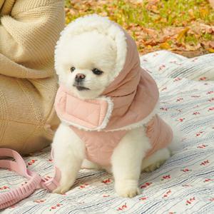 초코펫하우스 산책왕 강아지 패딩 하네스 모자(단품)