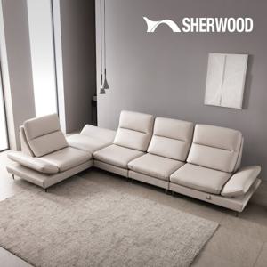 [쉐우드가구] 에일린 8인용 코너형 이태리 천연통가죽 소파