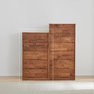 [유니콘]맥스600 원목 5단 서랍장 고무나무 코너장 틈새장