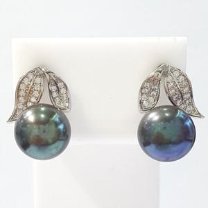 [블루케이] 담수 흑진주 원석 귀걸이230209-07 탄생석