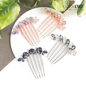 [KNOTXKNOT] 2p 특가 나비 빅 크리스탈 긴발 메탈 빗핀