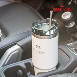 [세신 퀸센스] 빨대형 대용량 텀블러 화이트 900ml (보냉 겸용)