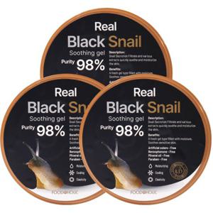 (3개)푸드어홀릭 리얼 블랙스네일 수딩젤 300ml /달팽이크림 수딩겔 빠른보습 탄력케어