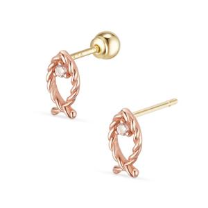 [도로시] 14k 행운 물고기 트위스트 피어싱(1개)