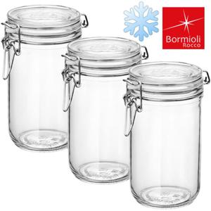 보르미올리 냉동가능 유리병 750ml 3P 밀폐용기 과일청 피클병
