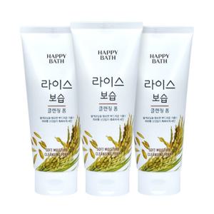 해피바스 라이스 보습 클렌징폼 200g 3개팩