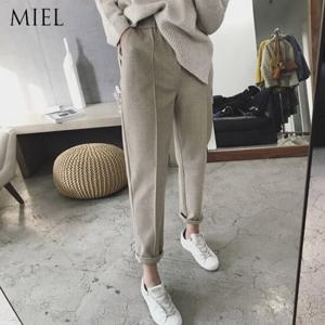 [아임미엘] 올키드 밴딩 모직 팬츠