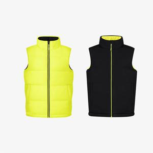 캡스록 양면 패딩조끼 형광노랑 남여공용