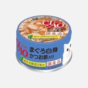 [어펫 단독] 이나바 챠오 화이티캔 참치 흰살&가다랑어포 85g(A- 고양이 간식