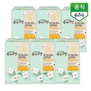 건강한 순수한면 생리대 팬티라이너 40P x 6팩