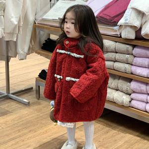 [베이비맥스] 레드 뽀글이 후드 코트 R10038