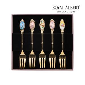 [로얄알버트]100주년 디저트 포크(대)-후기 5P 세트