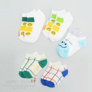 [꼼지]J체크망 커즈(5족)양말세트 유아 아동 메쉬 망사 어린이 양말