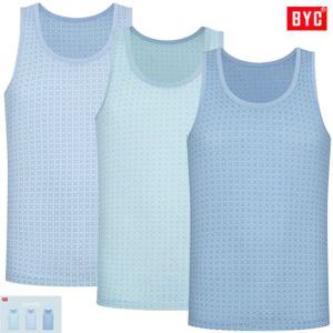 BYC모시메리유색칼라민소매런닝3매입ECF3023