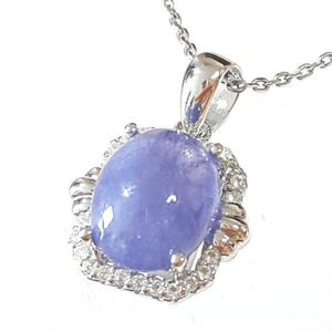 [블루케이] 블루탄자나이트 원석 목걸이240603-11심플