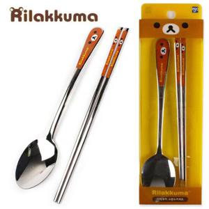 엠제이씨 리락쿠마 스텐 수저 아동 식기 세트 얼굴