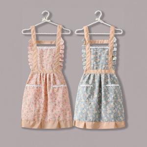 [아이우먼]빅사이즈사랑해요 R155L407 꽃무늬캔버스프릴앞치마 DG