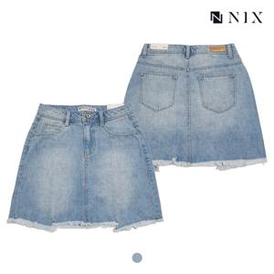 [닉스][닉스] 여성 L톤 워싱 절개 미니스커트_FNMMDKA522M