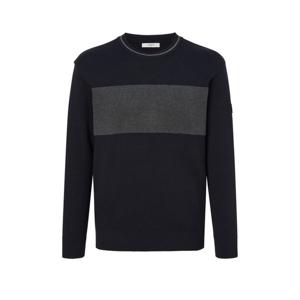 헤지스 골프 24FW 가격인하간절기필수템ONLINE EXCLUSIVE 네이비 남성 컬러배색 라운드 니트 풀오버 HUSW4C921N3