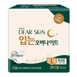 깨끗한나라 디어스킨에어엠보 입는오버나이트 뉴특대형4개입