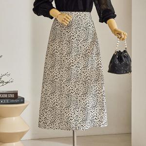 [한정/특가] 호피 A라인 뒷밴딩 스커트_C2409SK031C