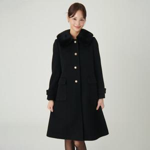 [SATIN] 렉스 털 카라 A 라인 코트 S244M702