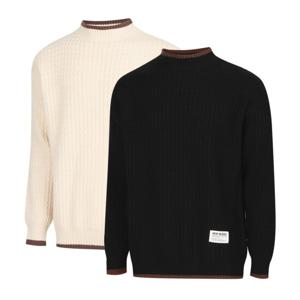 [파파브로] 남자 배색 도톰한 반폴라 니트 LM-KN-8892