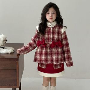 [베이비맥스] 앨리 체크 기모 상하복 세트 R12827