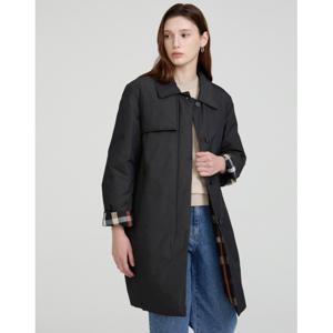 닥스 여성 24FW 역시즌세일블랙 체크 소매 리버시블 프리미엄 경량 구스 다운 점퍼 DLJU4D994BK