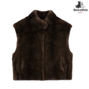 [블랙앤화이트] 여성 밍크 베스트 1034LXGL_BROWN