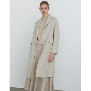 닥스 여성 24FW 역시즌특가알파카 100% 그레이 멜란지 히든 버튼 롱코트 DLCO4D009G1